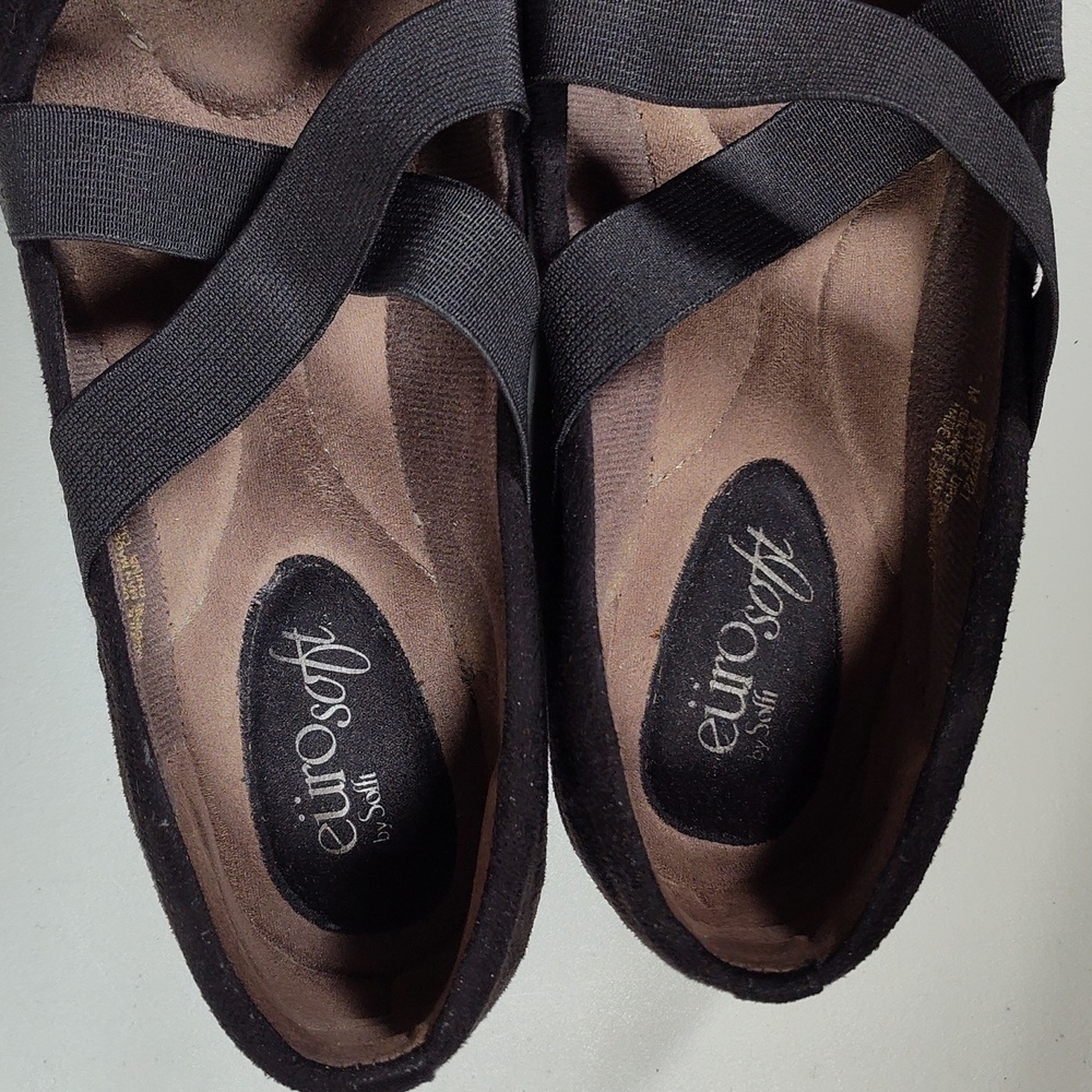 EuroSoft by Sofft black cross strap ballet flats 7 - Picture 8 of 10